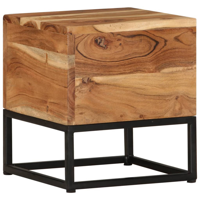 Table de bout en bois massif Danyluk, Saumon