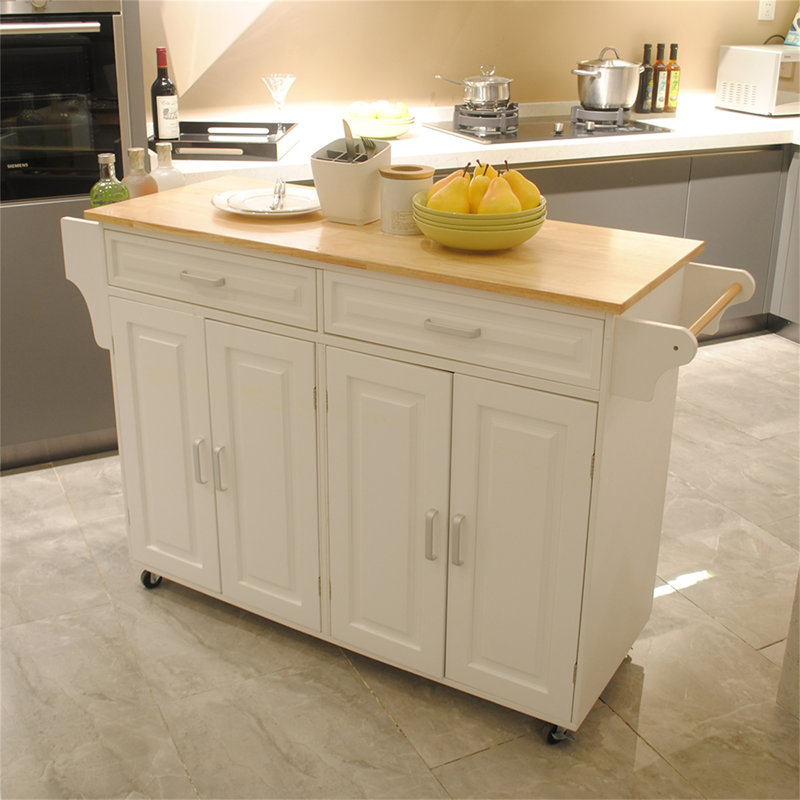 Îlot de cuisine et chariot de cuisine (tabouret non inclus)