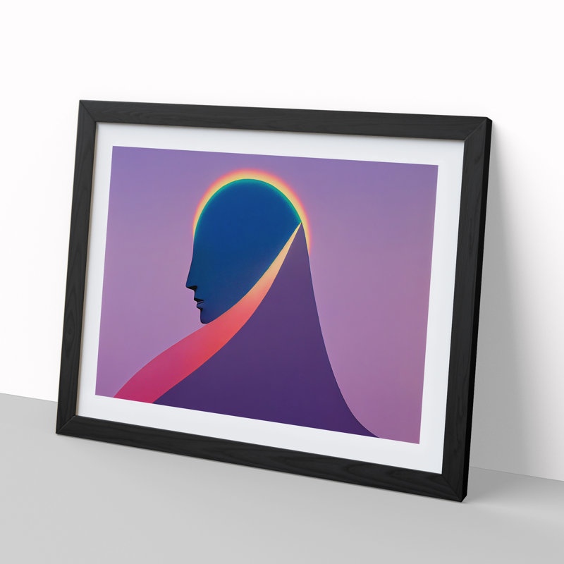 Rainbow Woman Abstract 1 Piece Single Picture Frame Wall Art, 25cm H x 34cm W x 2cm D, Black