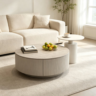 Table basse de salon avec tiroirs de rangement cachés