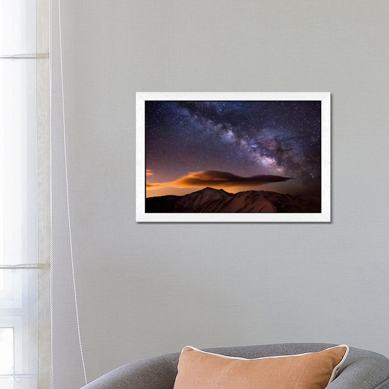 Milky Way Over The Rockies by Dan Ballard - Print on Canvas, 152.5 cm H x 101.5 cm W, White Framed