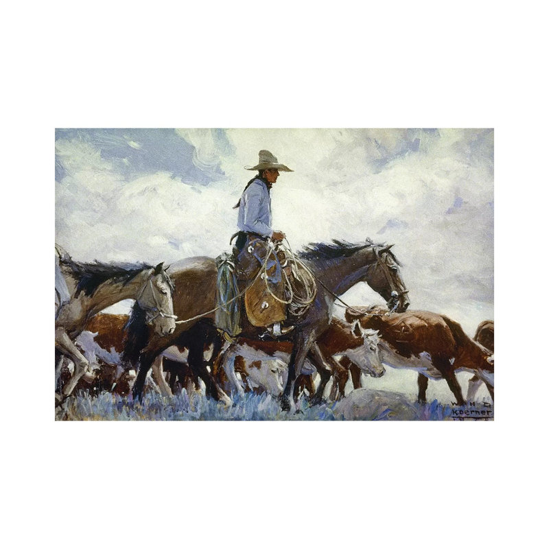 Koerner: Cowboy, 1920 by W.H.D. Koerner - Wrapped Canvas Painting, 66.04 cm H x 45.72 cm W x 3.175 cm D