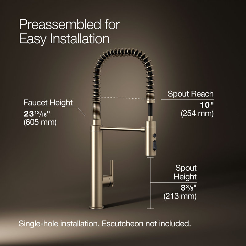Purist® Pull Down Single Handle Kitchen Faucet, Brushed Bronze