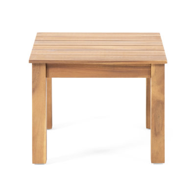 Modern Wood Side Table In Slat Design, Minimalist, 19.6in W X D 15in H, Brown, Assembly Required Table, 19.6 Width Depth 15.2 Height,
