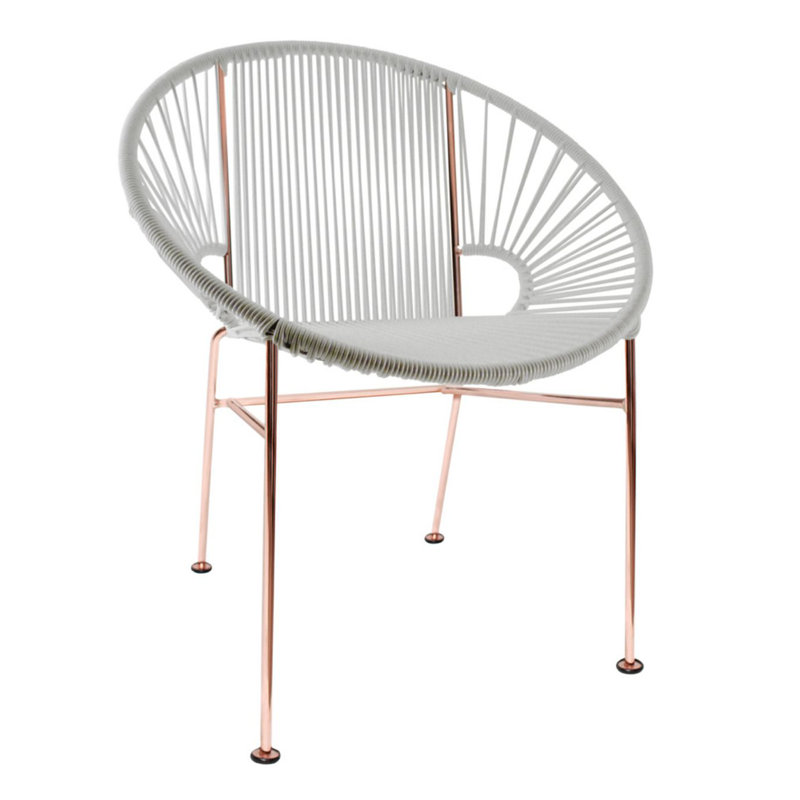 Concha Indoor/Outdoor Handmade Dining Chair, Copper, White