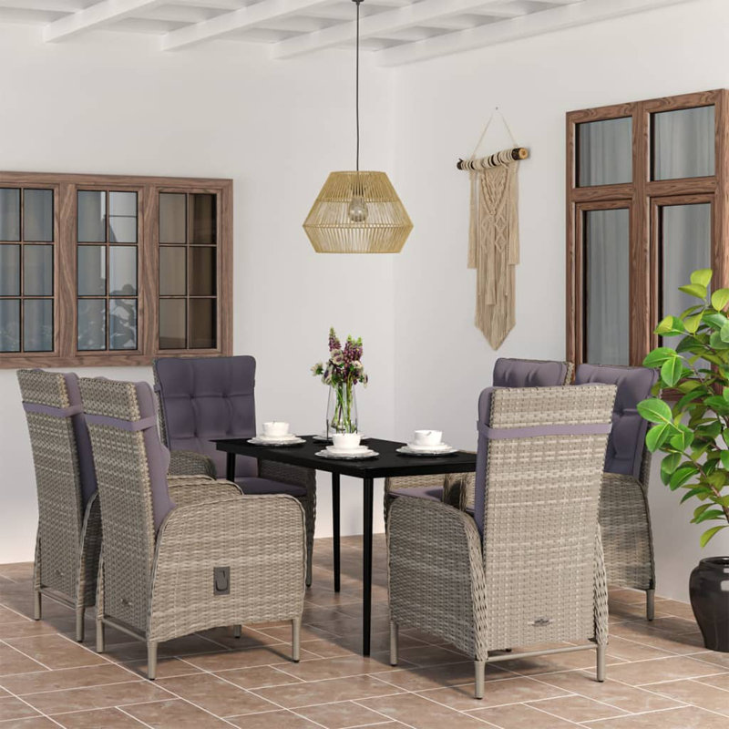 Ensemble bistro 2 personnes Caitlyn-Rose, Gris, 6, H 29,1 po x l 55,1 po x P 27,6 po