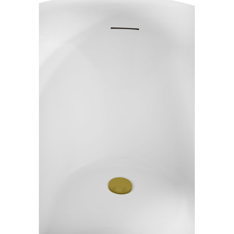 71" Streamline Freestanding Tub and Tray With Internal Drain, Brushed Gold