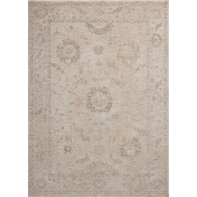 Chris Loves Julia x Loloi Louisa Oatmeal / Slate Area Rug, Rectangle 9'6" x 13'1"