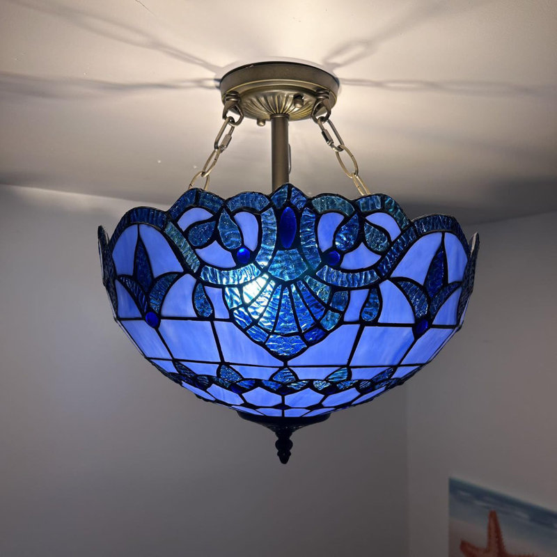 Tiffany Glass Bowl, Blue