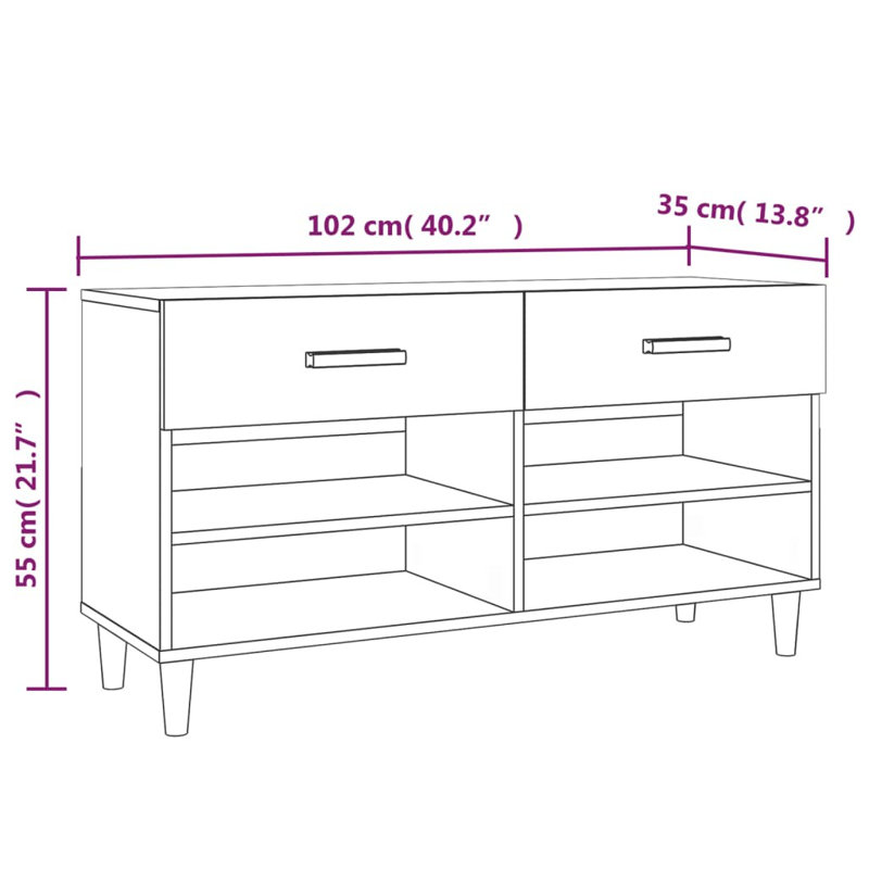 8 Pair Shoe Storage, Sonoma Oak/Oak