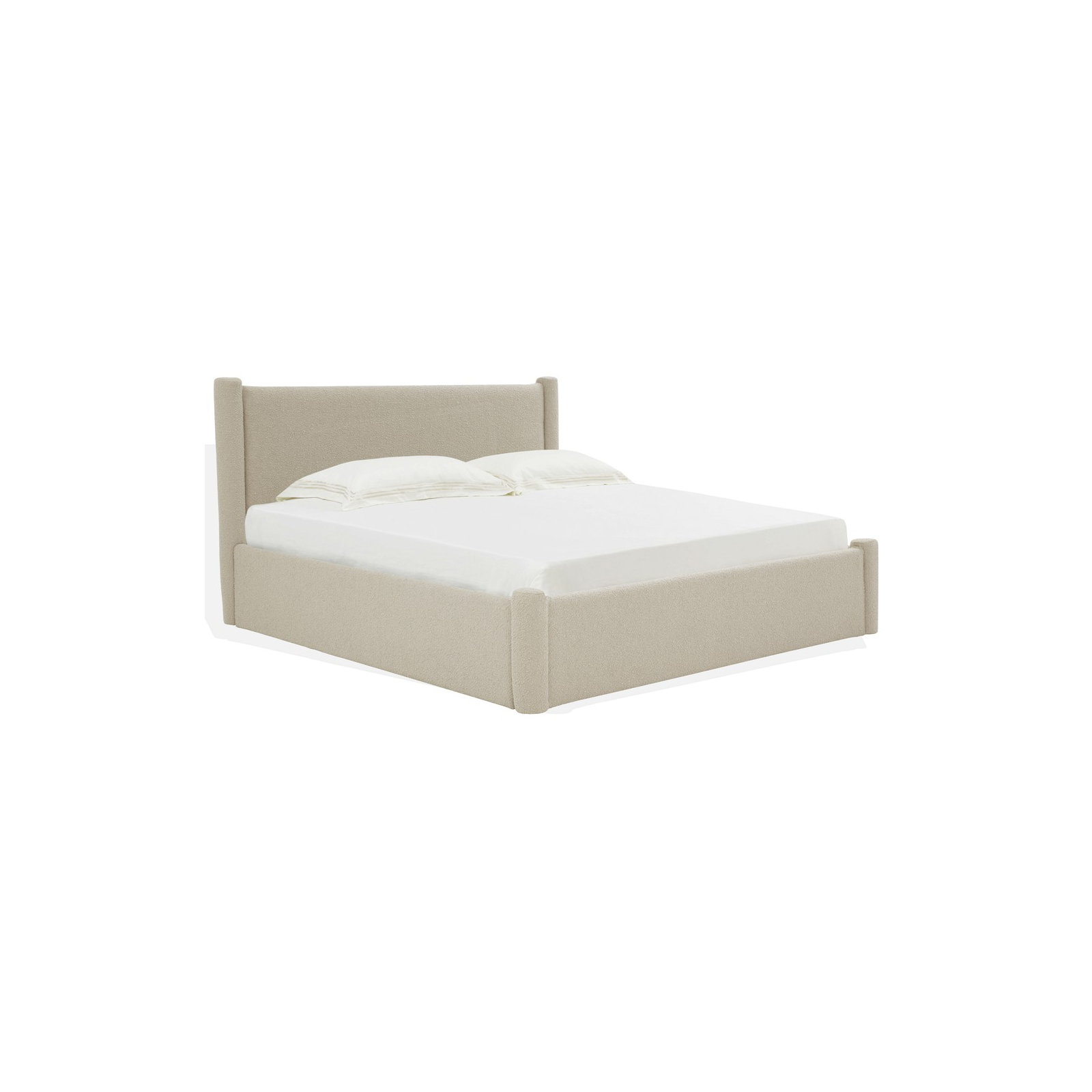 Dart Upholstered Bed, Queen, Beige