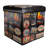 15" Decorative Brown Travel Stickers Collapsible Wooden Storage Ottoman