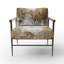 Abstrait doré et blanc - Fauteuil rembourré contemporain, fauteuil d'appoint abstrait moderne-112889304