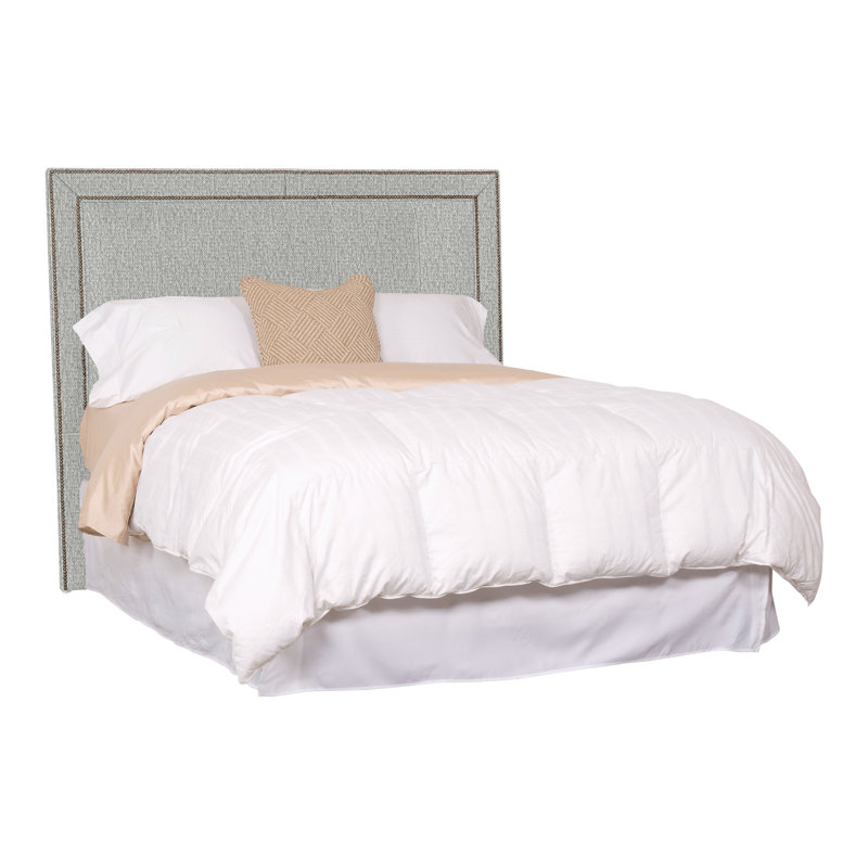 Hillary/Hank Queen Nailhead Upholstered Panel Headboard, Tarbee Dove, No