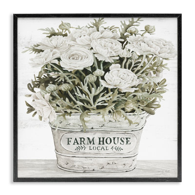 Jardinière Farmhouse White Rose