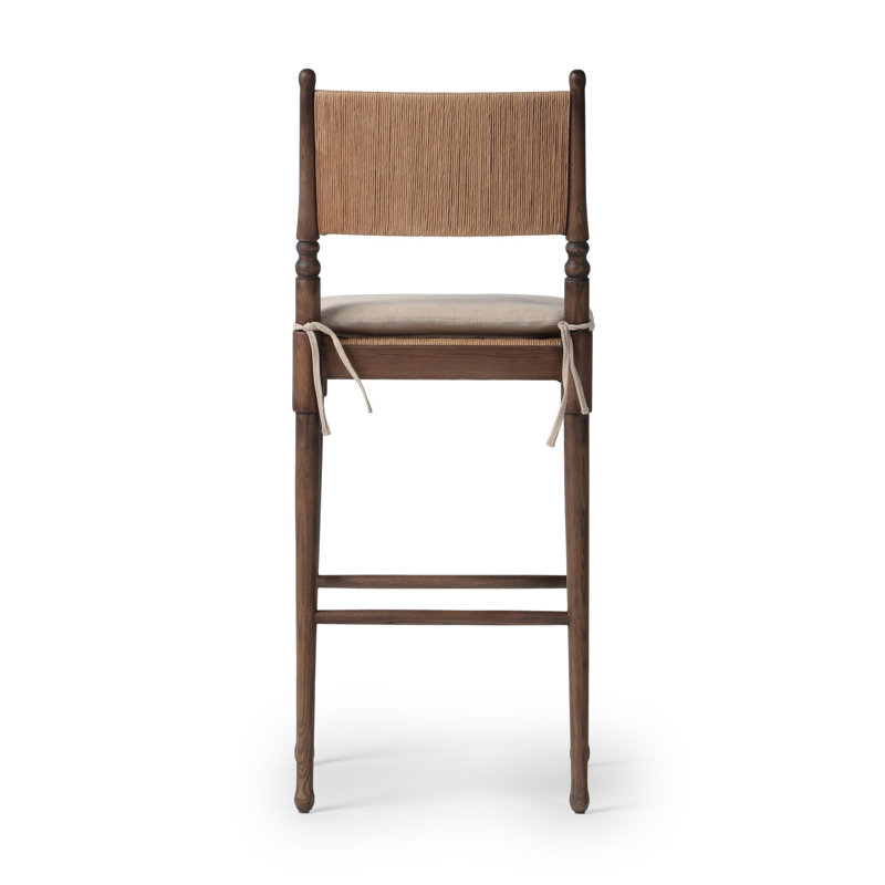 Fayth Stool with Cushion, Bar Stool (29.5” Seat Height)”, Brown Frame