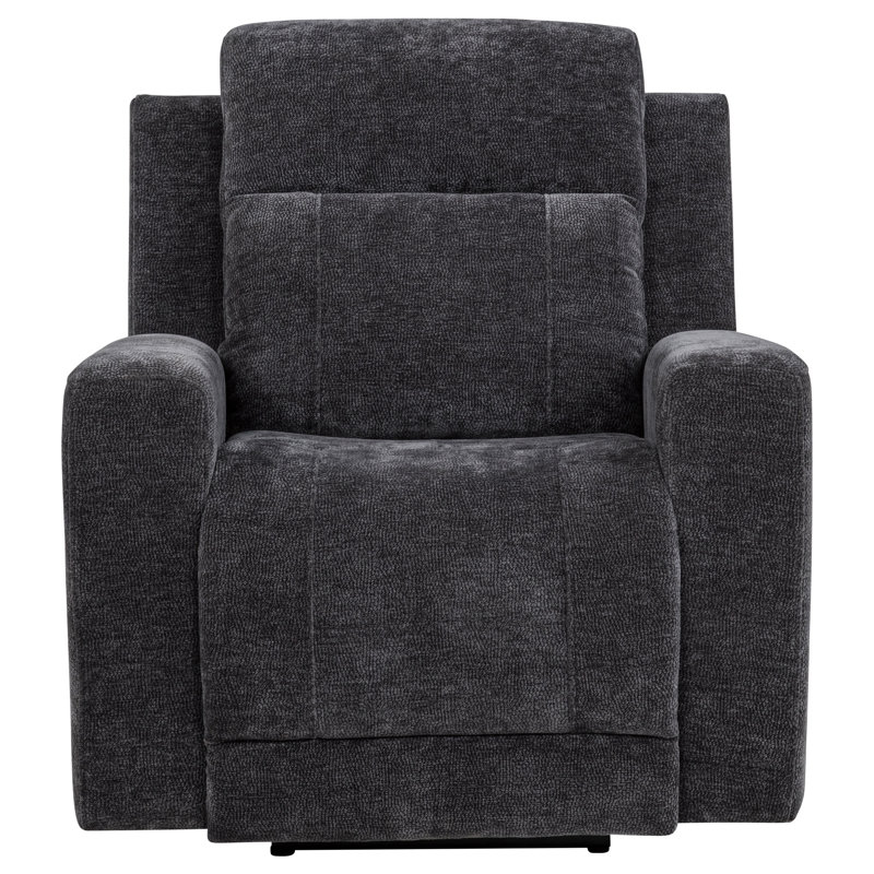Kennett Chenille Upholstered Power Recliner Chair Dark Grey, Gray