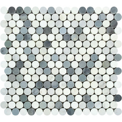 Carreau de marbre rond pour mur et plancher Marble Penny