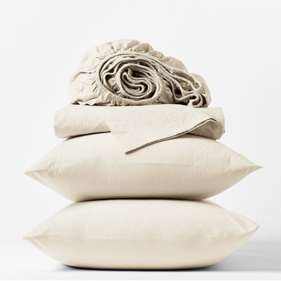 Organic Crinkled Percale 100% Cotton Percale Sheet Set