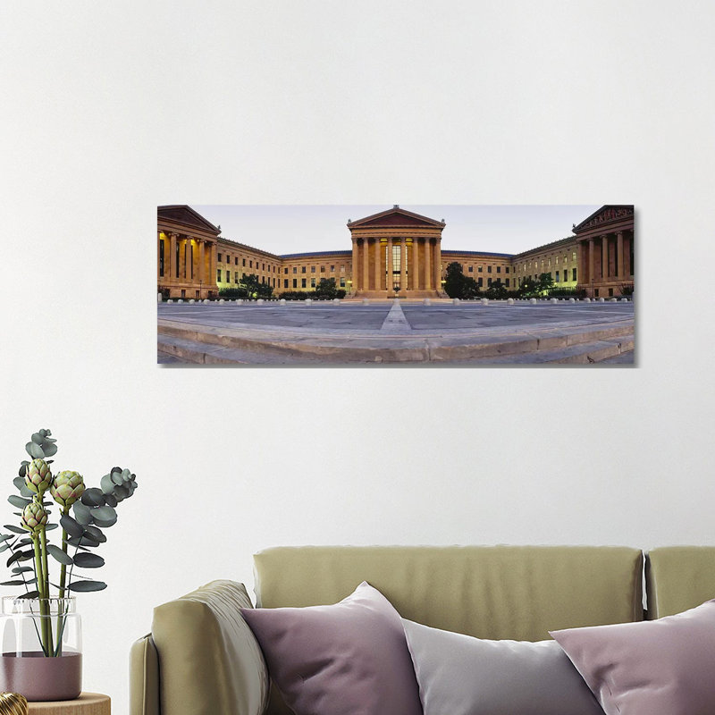 Facade of a Museum, Philadelphia Museum of Art, Philadelphia, Pennsylvania, USA 1 Piece Wrapped Canvas Panoramic Wall Art