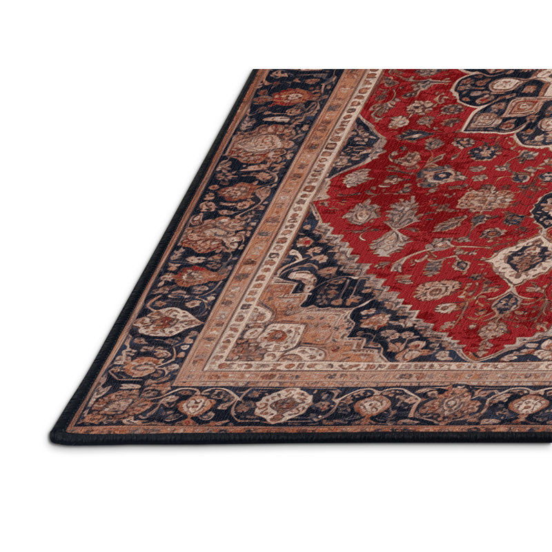 Tapis brun lavable à la machine, Rond 6 pi