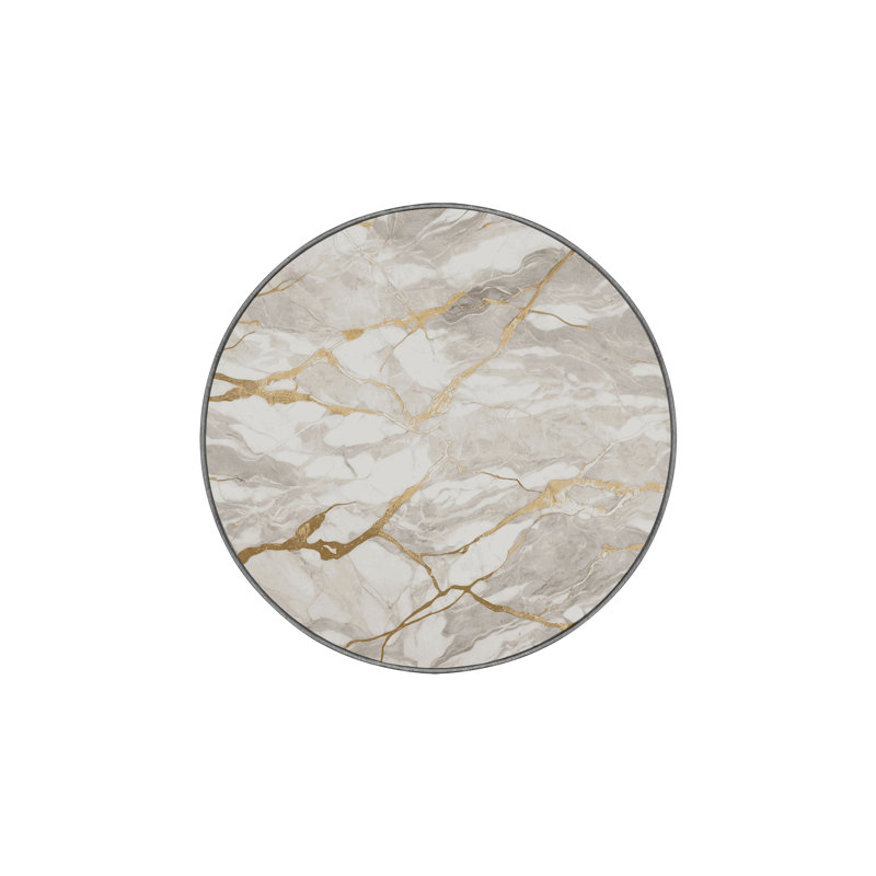 Machine Washable Gray Area Rug, Round 8'