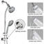 Pomme de douche à pluie coulissante en acier inoxydable sans perçage à 7 réglages, système de spa à double pomme de douche-129590004