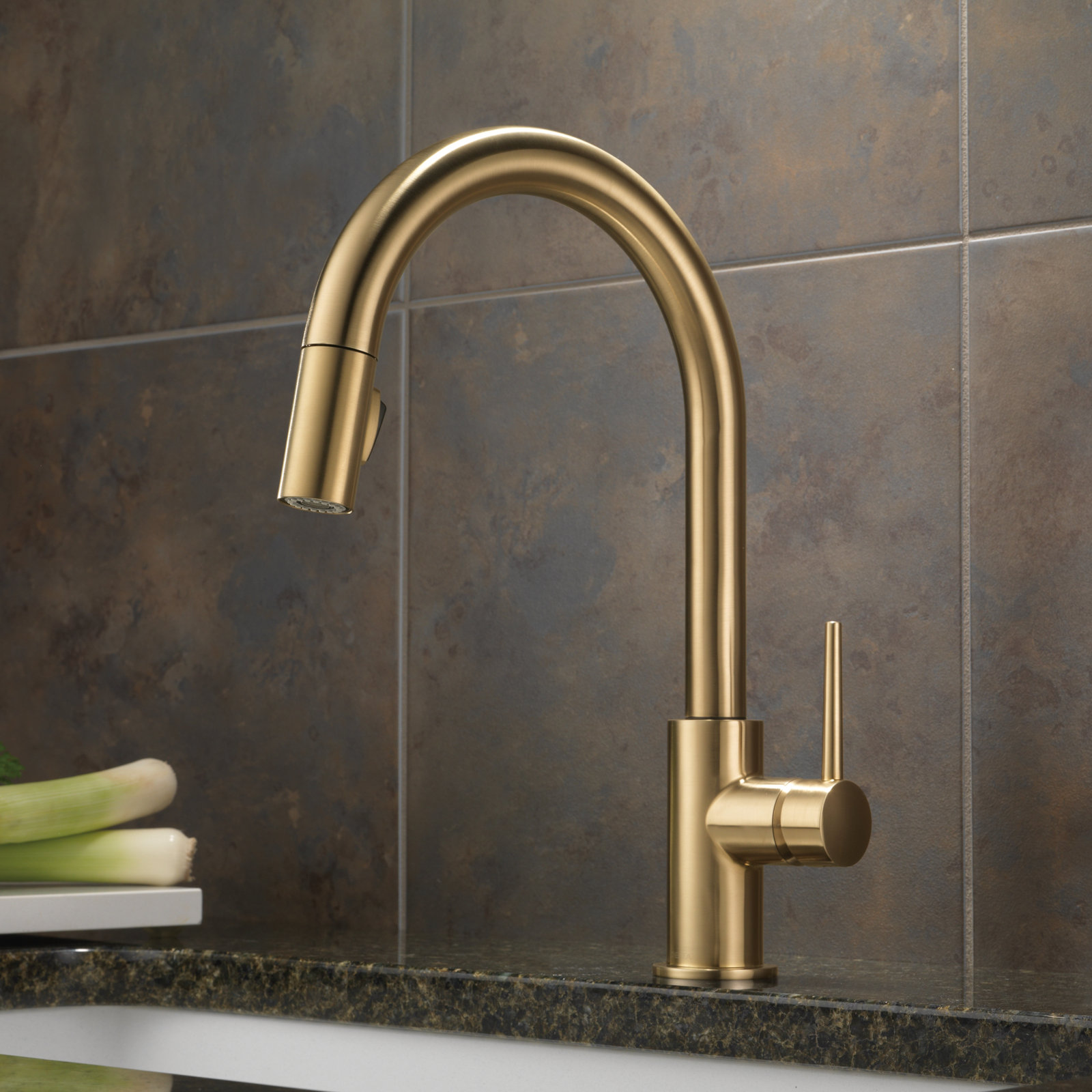 Trinsic Pull-Down Kitchen Faucet, Champagne Bronze