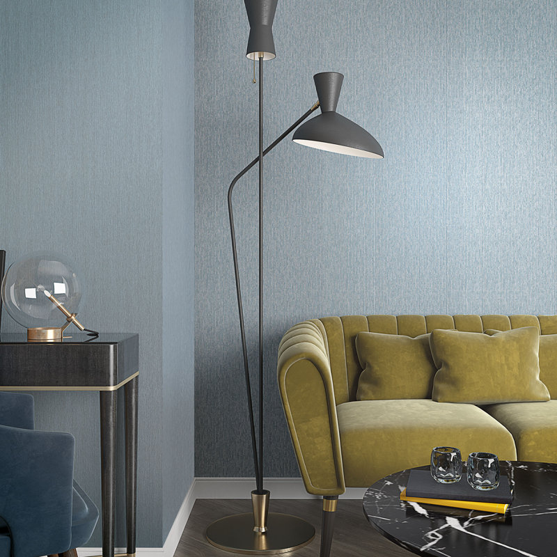 Waxhaw 10.05m x 53cm Textured Satin Paste the Wall Wallpaper Roll, Blue