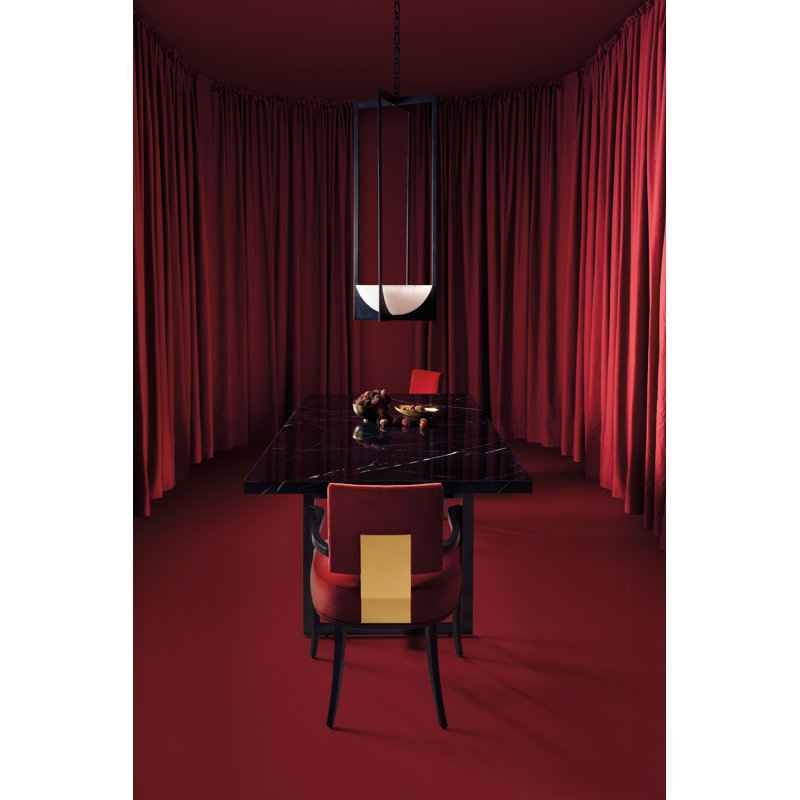 Caracole Classic Upholstered Arm Chair, Red, Black/Gold