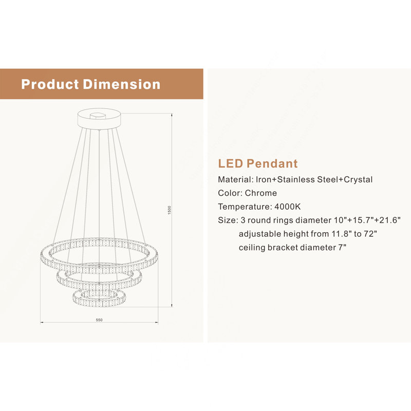 3-Layers Round Ring Chandelier