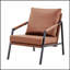 Fauteuil d'appoint moderne en similicuir, fauteuil rembourré simple avec structure en métal noir robuste, fauteuil de lecture industriel pour salon, chambre, bureau, salle d'attente-855777207