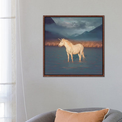 Unicorn Oil Slick by Soaring Anchor Designs - Floater Frame Gallery-Wrapped Canvas Giclée on Canvas