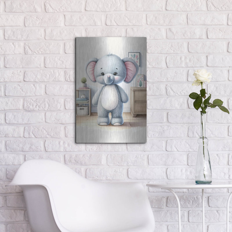 «Cuddly Elephant» par Andreas Magnusson, art mural en métal, H 24 po x l 16 po
