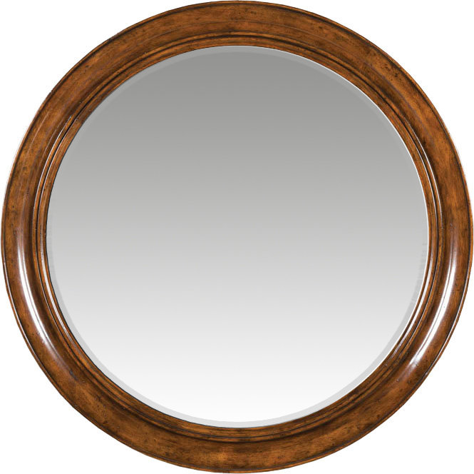 Redonde Flat Beveled Wall Mirror, Bordeaux