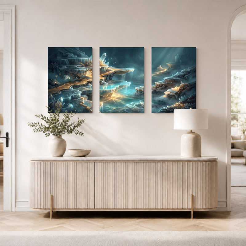 Ensemble de 3 toiles fantastiques, H 36 po x l 24 po x 3 pièces