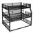 Metal Triple Bunk Bed (Full/Full XL over Queen over Queen) with Safety Guardrails, Heavy-Duty Frame, Noise-Reducing Design, Black