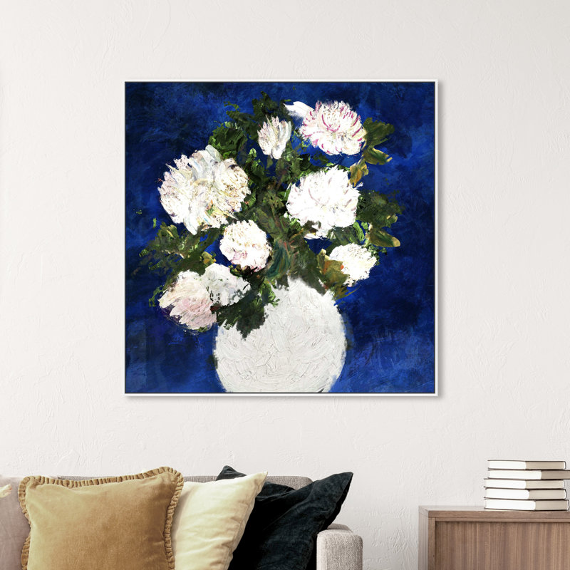 " Dripping Roses " Painting Print, White Framed, 41" H x 41" W x 2" D
