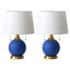 Ensemble de 2 lampes de table 17 "en céramique bleue avec deux tirettes (ensemble)