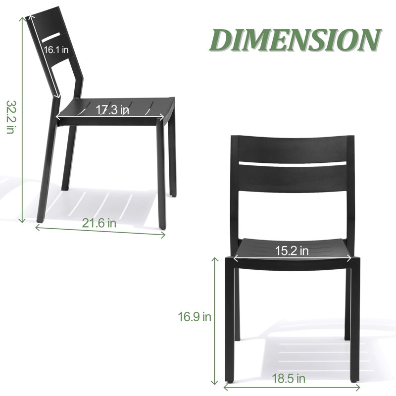 Ensemble de salle à manger extensible rectangulaire en aluminium pour 8 personnes Gilligan (ensemble de 9)