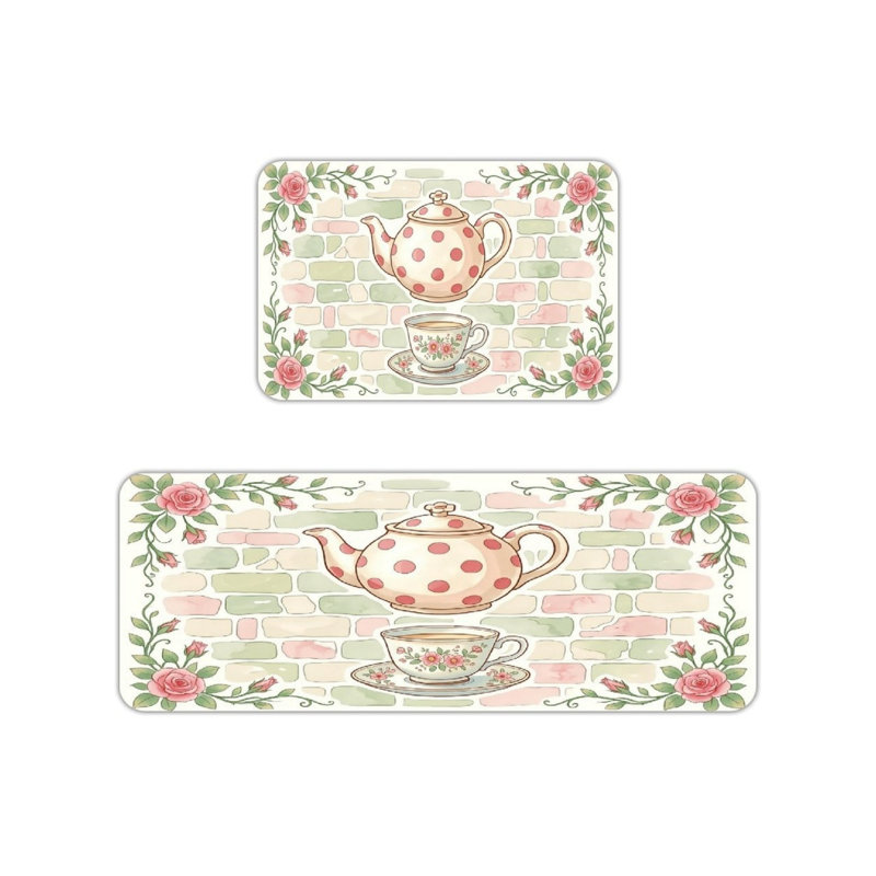 Ensemble de 2 tapis de cuisine Pastel Tea Party