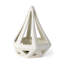 Sculpture conique en céramique émaillée blanche craquelée-109026750