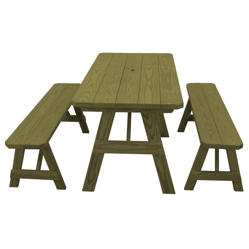 Table de pique-nique Roselawn, 44 x 27 x 30, Feuille de tilleul