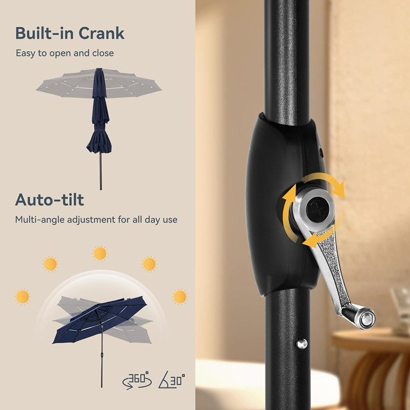 Parasol de patio avec lumière