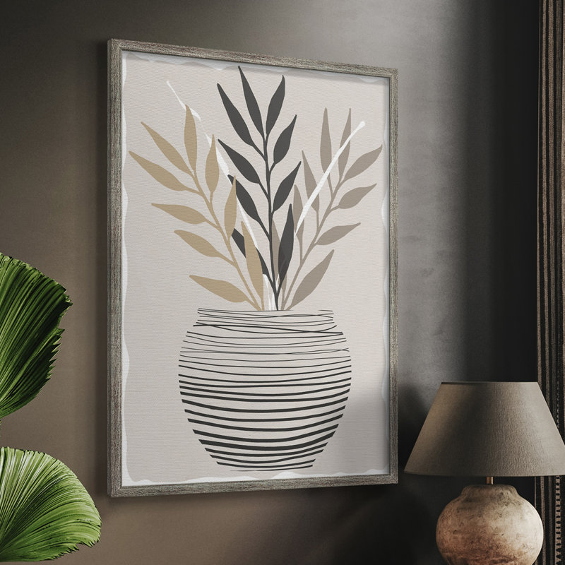 Palmier I, reproduction encadrée - bois massif 47844, H 11 po x l 9 po