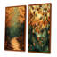 Feuilles de forêt brune, tranquillité I - Art mural floral, collection 2 panneaux-672970865-672970879