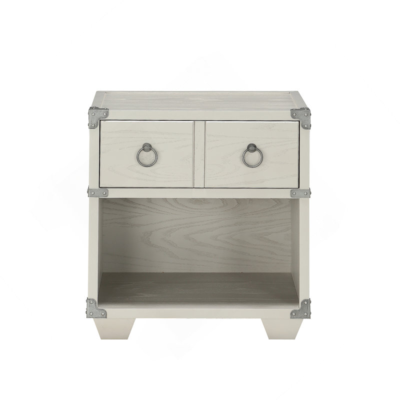 Table de chevet fonctionnelle et élégante avec un fonctionnement en douceur des tiroirs, une fabrication robuste et une conception industrielle chic pour la chambre à coucher ou l'espace de vie