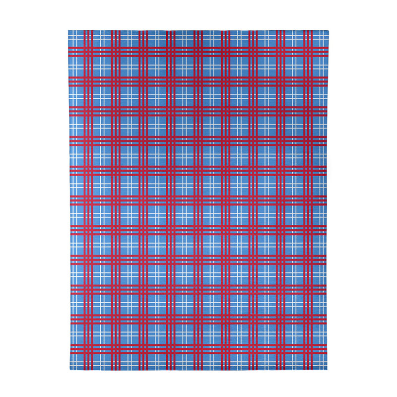 Tapis à carreaux bleu, Rectangle 9 pi x 12 pi