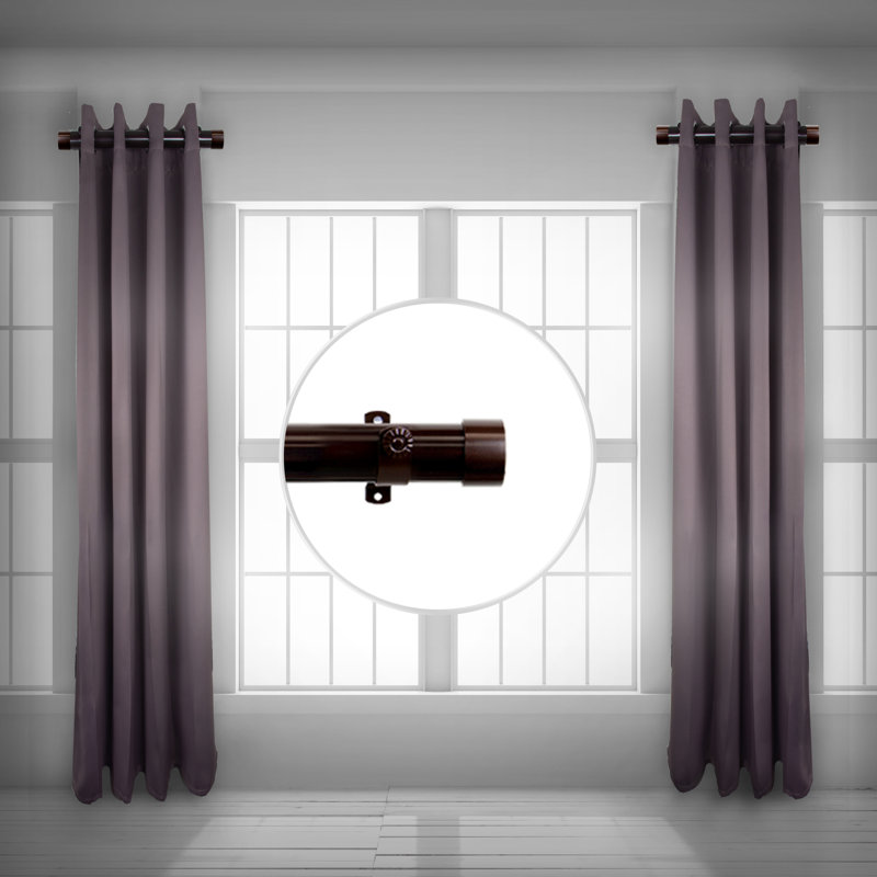 School Stainless Steel Single Curtain Rod, 1.5" H x 18" W x 1.5" D, Cocoa