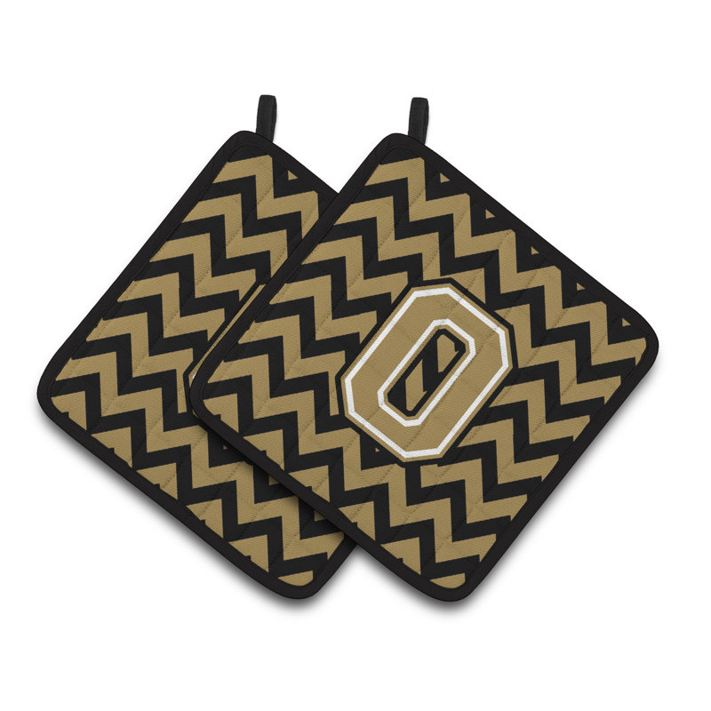 Poignée à chevrons, O, Noir / doré foncé